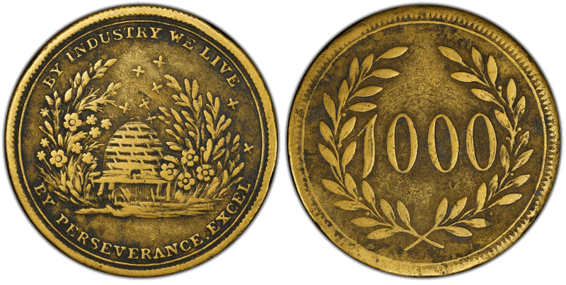 No Date Brass Token HT-A83, Beehive