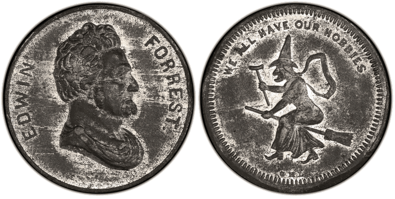 No Date Token Lovett Mule, White Metal Edwin Forrest