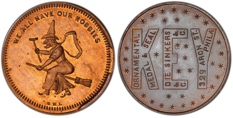 No Date Copper Token Rulau Pa-Ph 182A, Key & Co.
