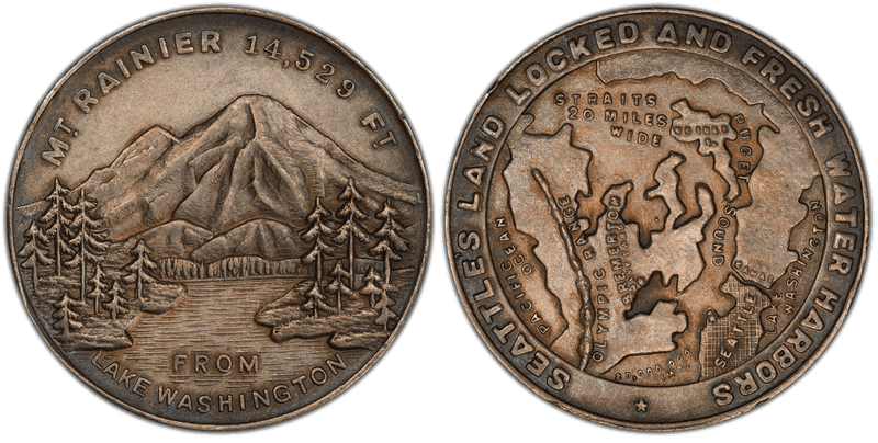 No Date Token TC-93753 Silvered Copper Mount Rainier