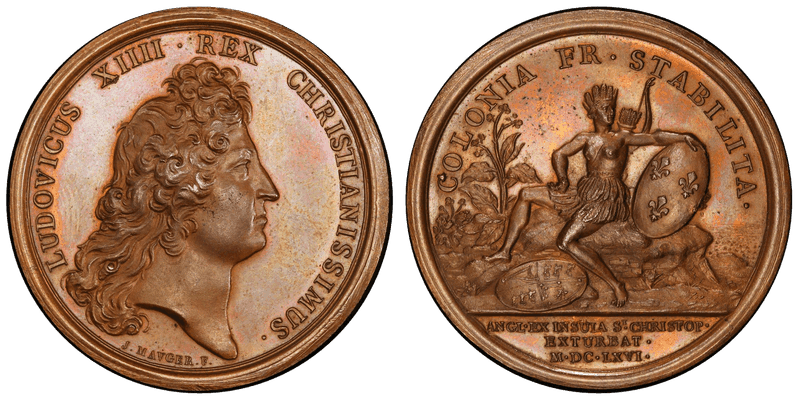 (1666) Bronze Medal Betts-42, Plain Edge, St. Kitts