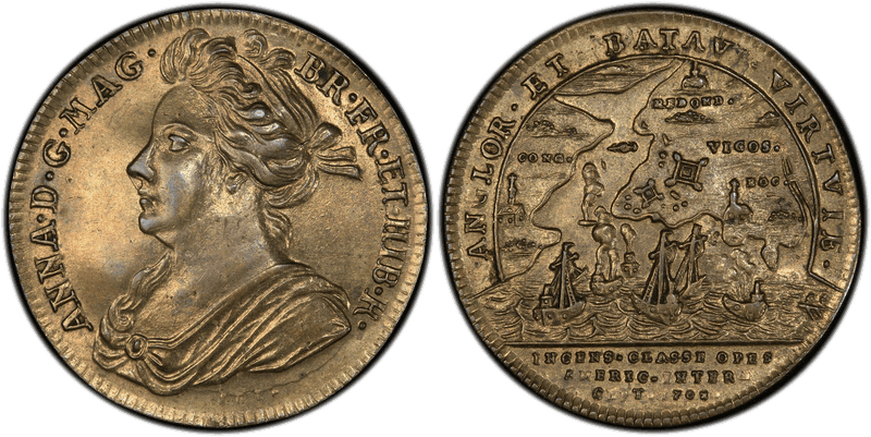 (1702) Bronze Medal Betts-95, Vigo Bay