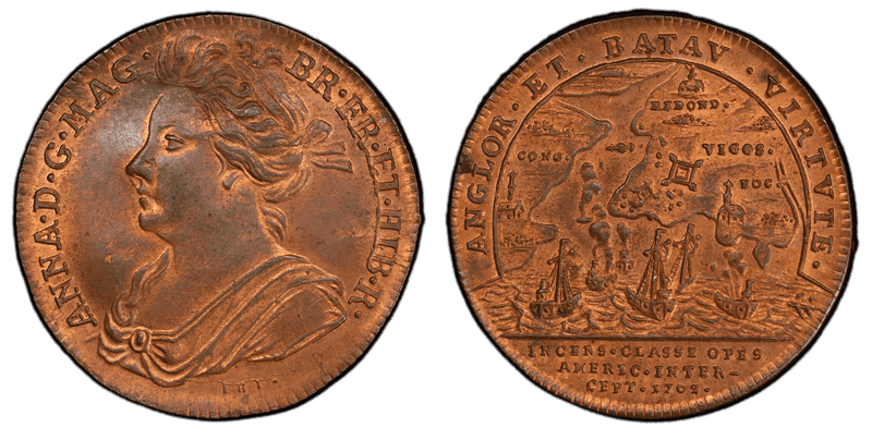 (1702) Bronze Medal Betts-95, Vigo Bay
