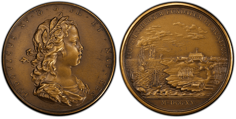 (1720) Bronze Medal Betts-144, Corne Founding of Louisbourg