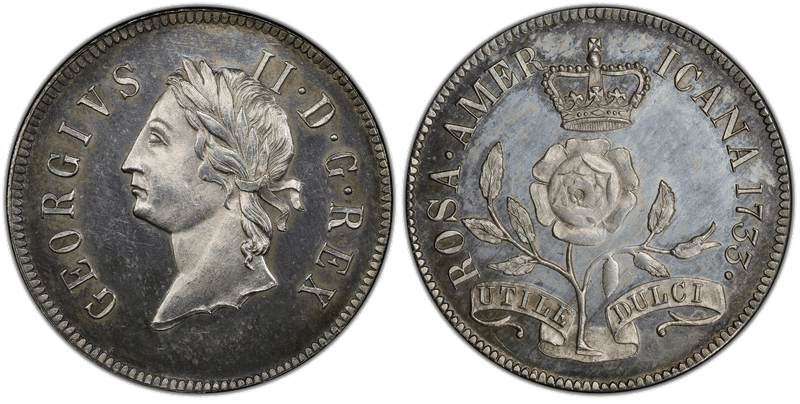 "1733" Twopence Rosa Americana Silver Robinson Copy