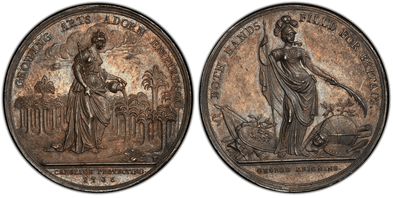 (1736) Silver Medal Betts-169, Jernegan Cistern