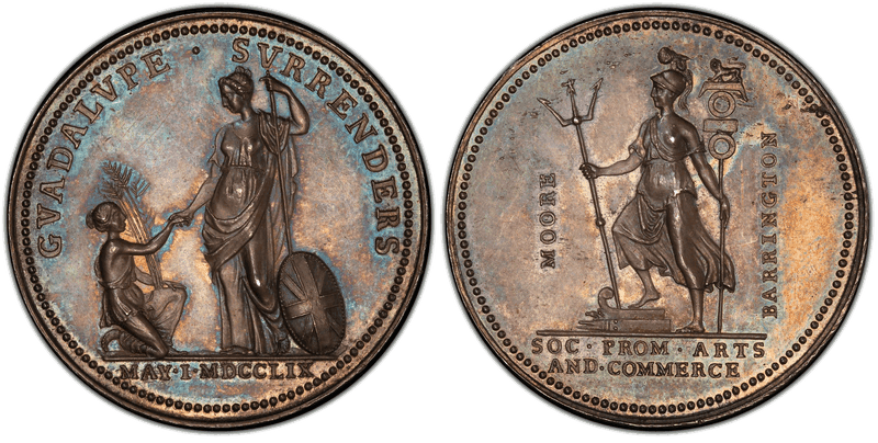 (1759) Silver Medal Betts-417, Eimer-665 Guadaloupe Surrenders