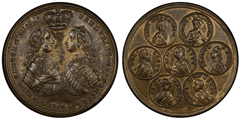 (1759) Brass Medal Betts-425, Allied Commanders