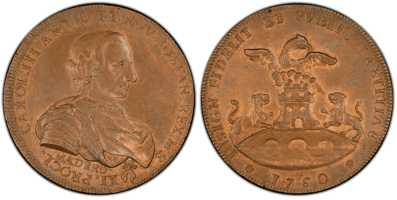 (1760) Copper Medal Betts-476, Grove-K-3a Mexico City Proclamation