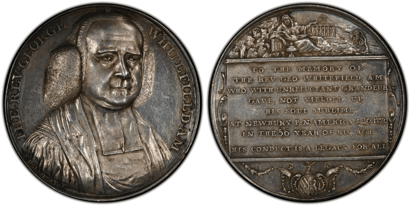 (1770) Silver Medal Betts-525, George Whitefield