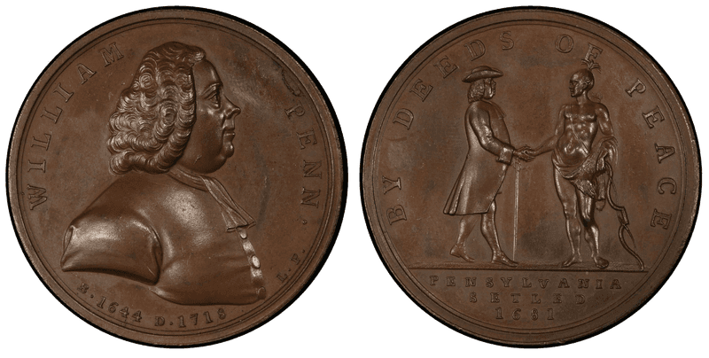 (1775) Bronze Medal Betts-533, William Penn