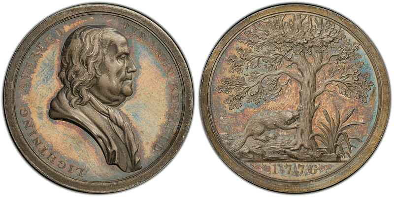 (1776) Silver Medal Betts-546,American Beaver