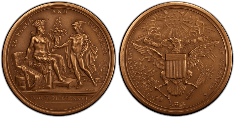 (1776) Medal FH-635 Yellow Brass U.S. Diplomatic Medal-Restrike