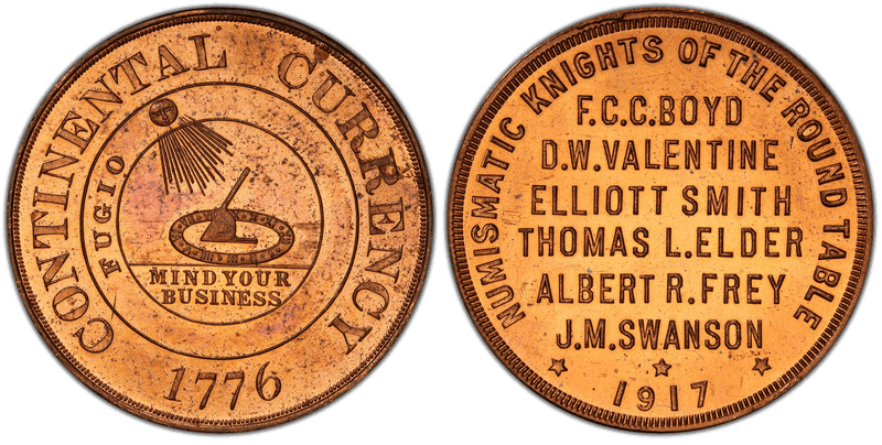 1776 Continental Currency Numismatic Knights - Copper Dollar