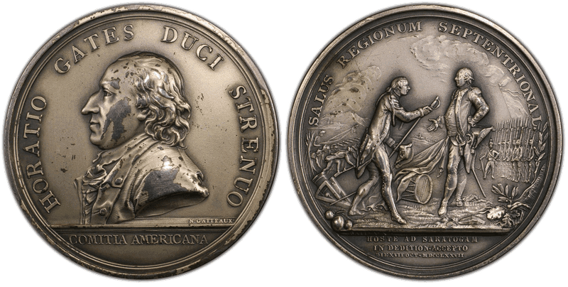 (1777) Silvered Bronze Medal J-MI-2, Horatio Gates at Saratoga