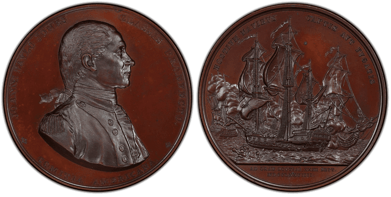 (1779) Bronze Medal J-NA-1, Restrike, John Paul Jones