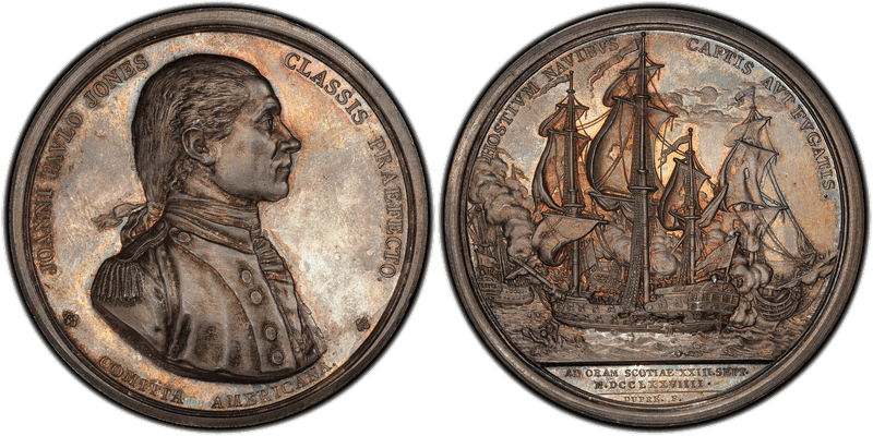 (1779) Silver Medal Betts-568, HMS Serapis, Restrike