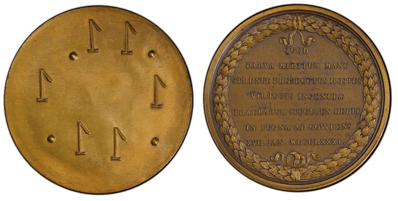 (1781) Bronze Medal Washington at Cowpens