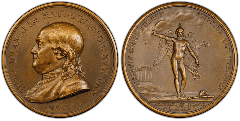 "1784" Bronze Medal GM-35, Franklin-Dupre Paris Mint Restrike