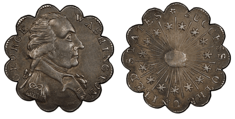 (1790s) Medal Wash-Success, Sm., Silvered Hand-Scalloped Edge