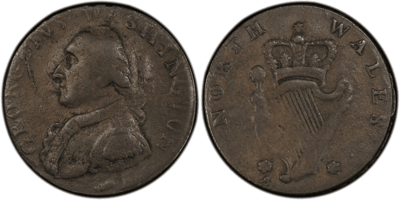 1795 1/2 P North Wales - Lettered Edge Half Penny