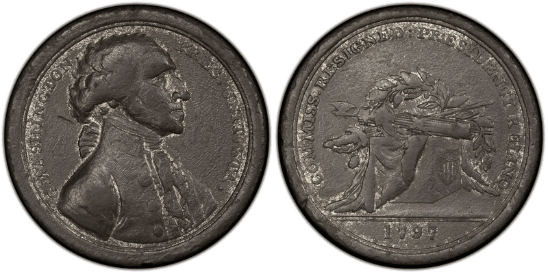 (1797) White Metal Medal Baker-72F, Sansom Medal-Cast