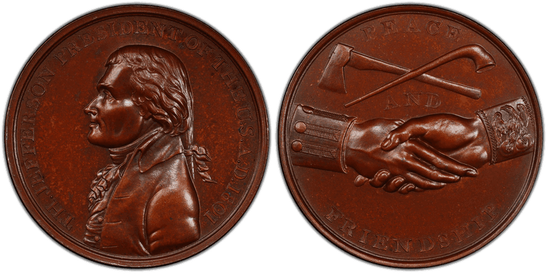 (1809) Bronze Medal J-IP-4, Thomas Jefferson