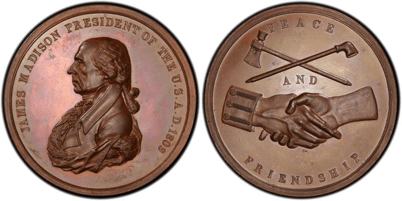(1809) Bronze Medal J-IP-5, 76mm James Madison