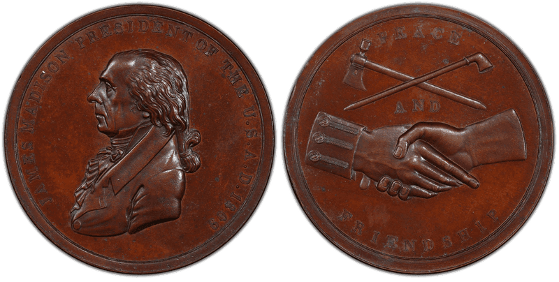 (1809) Bronze Medal J-IP-7, James Madison
