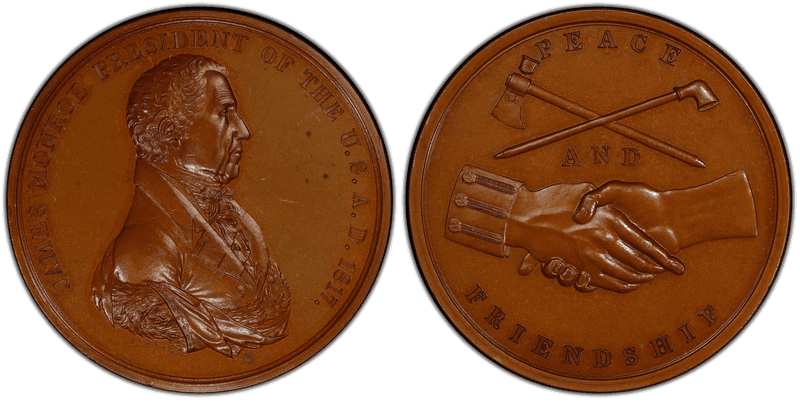 (1817) Bronze Medal J-IP-8, James Monroe