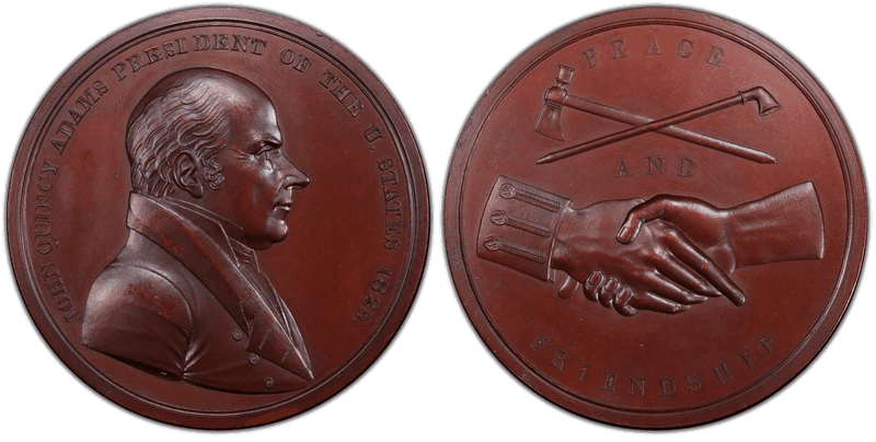 (1825) Bronzed-Copper Medal J-IP-12, John Quincy Adams