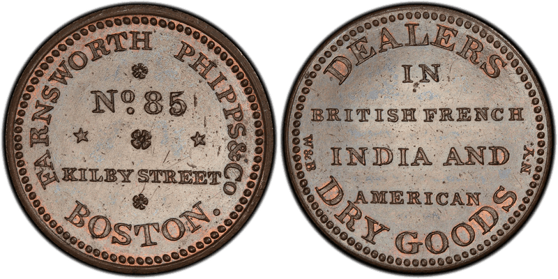 (1829-33) Copper Token HT-162, Farnsworth, Phipps & Co