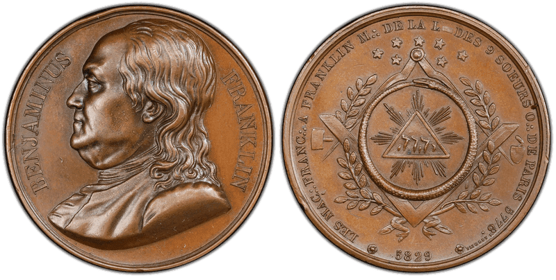 (1829) Bronze Medal Fuld-FR.M.MA.1 Lodge of Nine Sisters