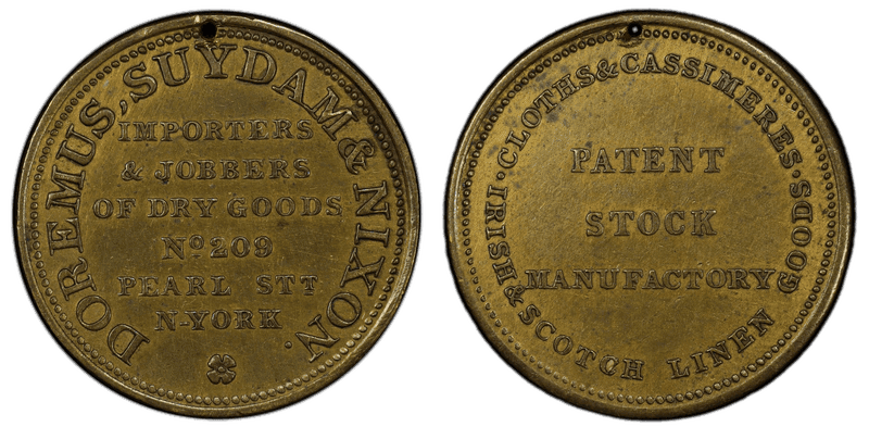 (1831-33) Brass Token HT-901A, Holed Doremus, Suydam & Nixon NY