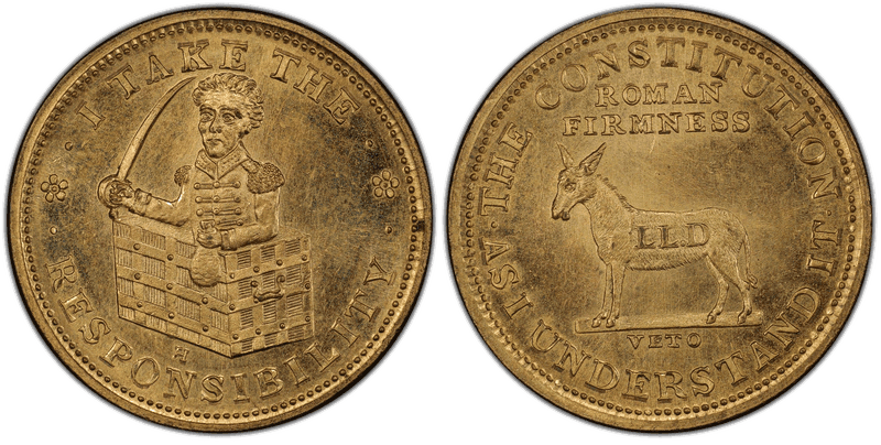 (1833) Copper Gilt Token HT-70A, I Take the Responsibility