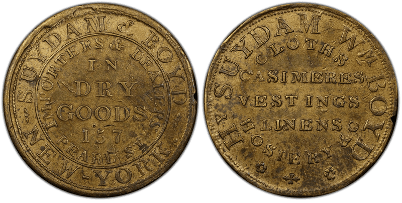 (1834-37) Brass Token HT-333A, Suydam & Boyd NY