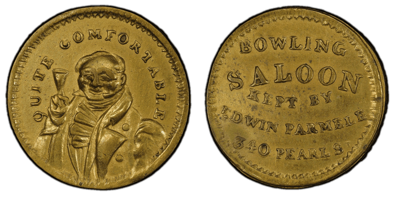 (1834-9) Brass Token HT-302, Edwin Parmele NY
