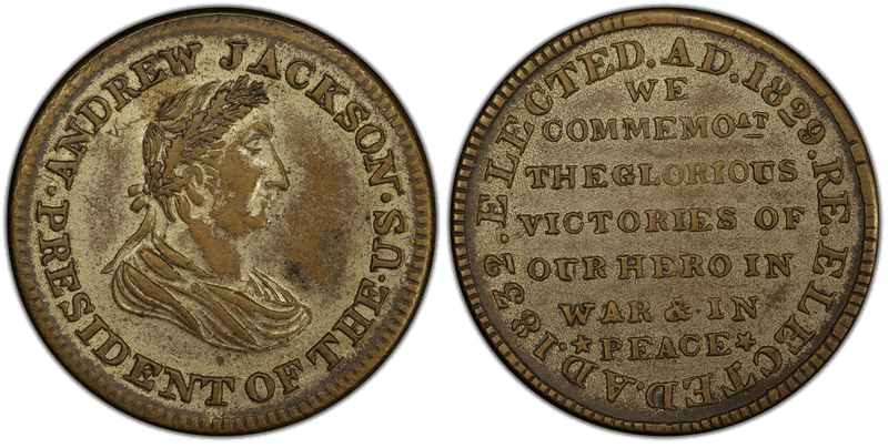(1834) Silvered Brass Token HT-6A, Andrew Jackson