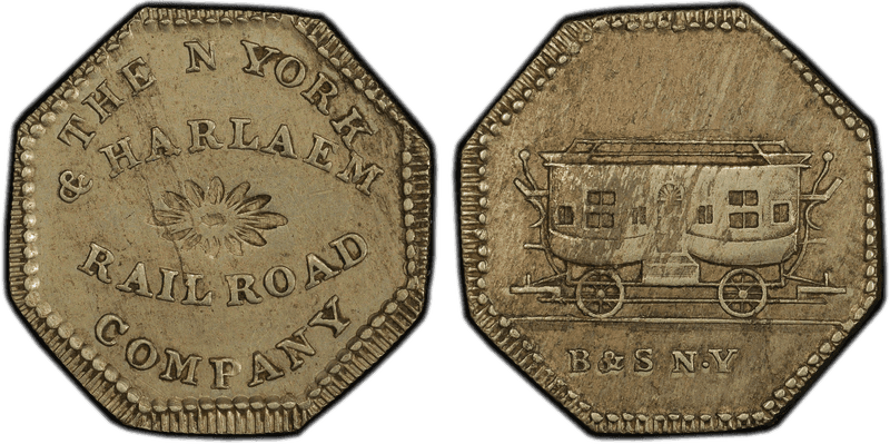 (1835-8) Token HT-299, German-Silver N.Y. & Harlaem Railroad Co. NY