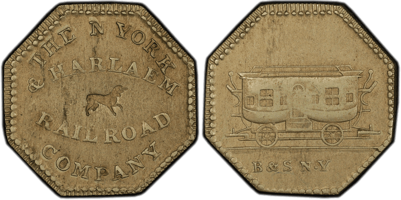 (1835-8) Token HT-300, German-Silver N.Y. & Harlaem Railroad Co. NY
