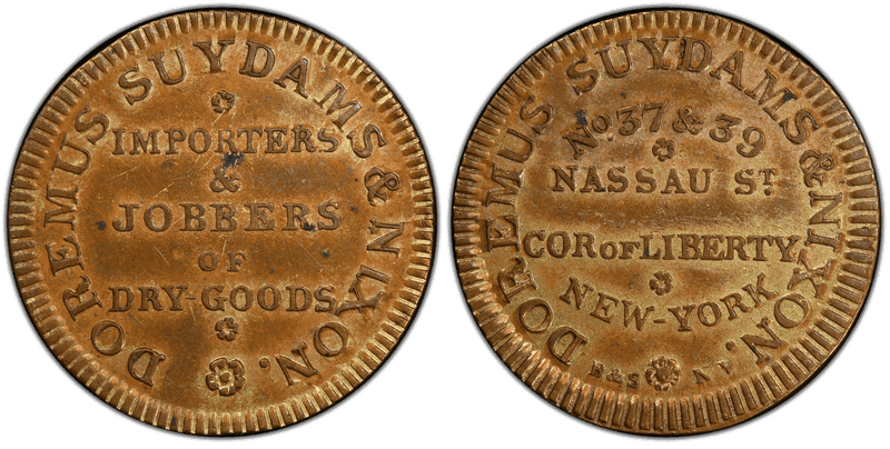 (1836-38) Brass Token HT-258, Doremus, Suydam & Nixon NY