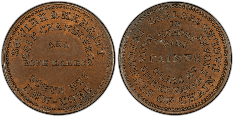 (1836) Copper Token HT-322, Squire & Merritt NY