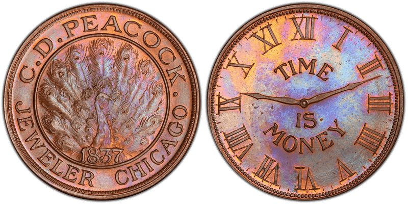 (1837) Token HT-M19, C.D. Peacock