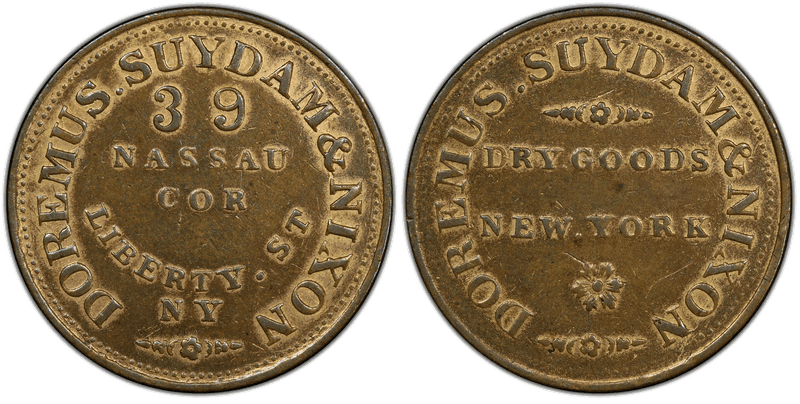 (1840-44) Gilt Brass Token HT-259, Doremus Suydam & Nixon NY