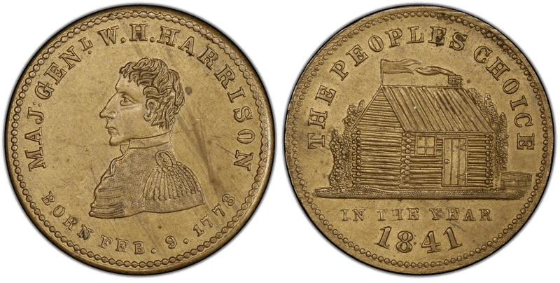 (1840) Token WHH 1840-57 Brass Maj. Gen. W.H. Harrison Campaign