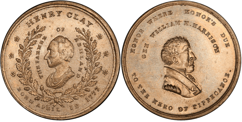 (1844) Medal DeWitt HC-1844-10 Copper-Ni Henry Clay-W.H. Harrison Campaign