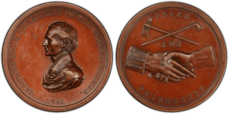 (1845) Bronze Medal J-IP-26, James K. Polk