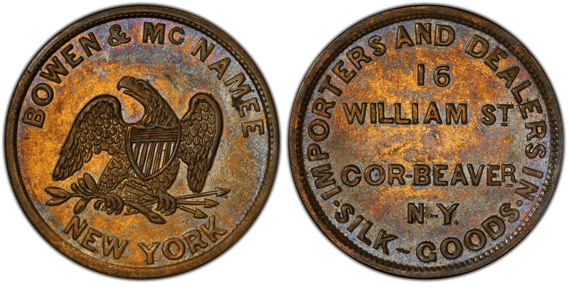 (1846-1850) Token Miller NY-77 Brass Bowen & McNamee