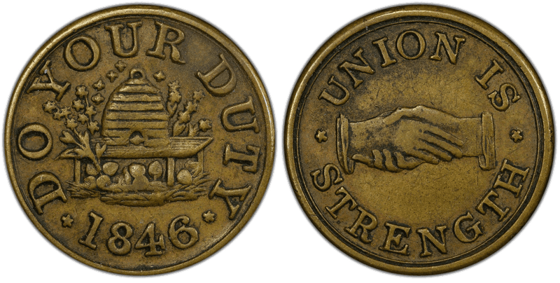 (1846) Brass Token Rulau R-Y4, Do Your Duty
