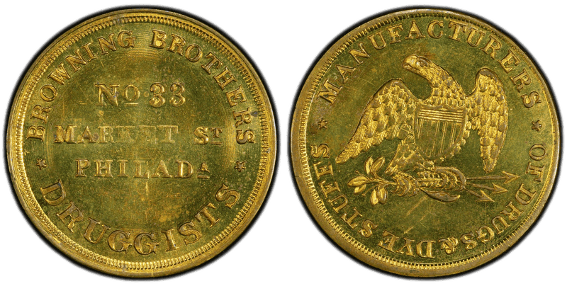 (1848-51) Token Miller Pa-59 Brass Browning Brothers